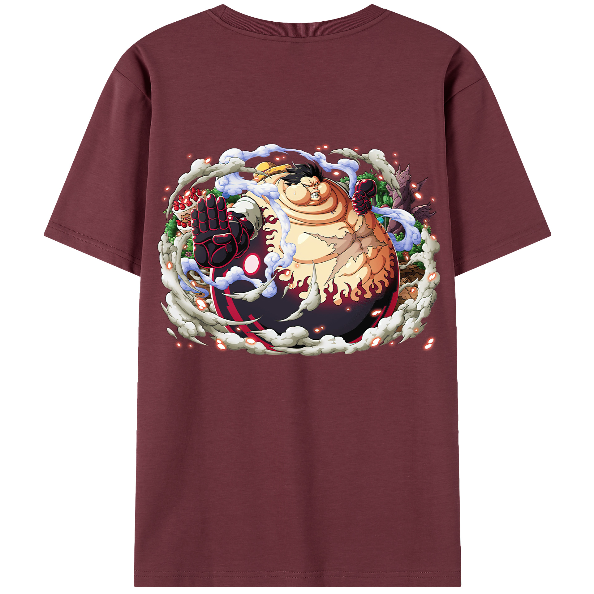 ワンピース モンキー・D・ルフィ ONE PIECE Monkey D. Luffy 綿100％半袖Tシャツ（背面プリント）